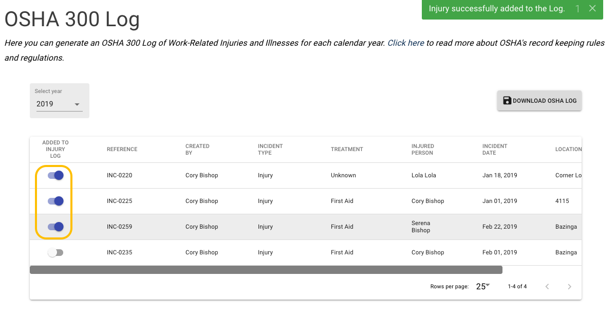 Safesite Dashboard Osha Log