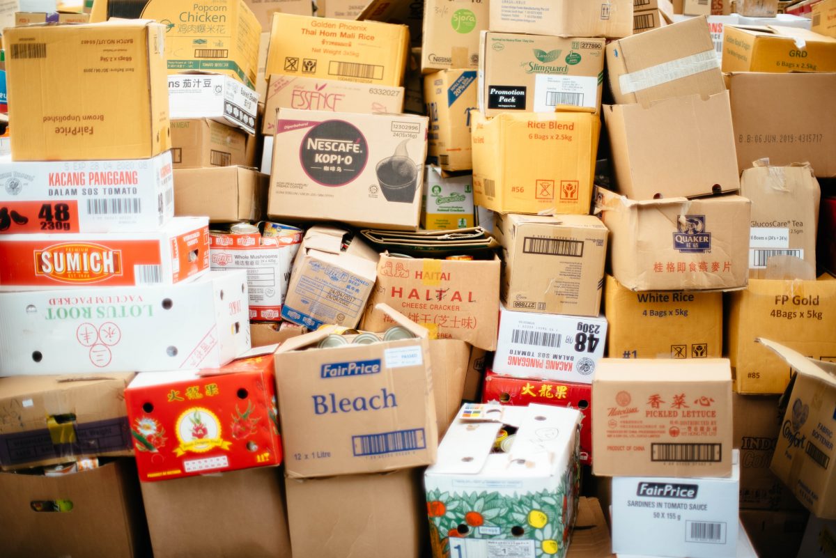 Pile of cardboard boxes illustrating unsafe warehouse conditions