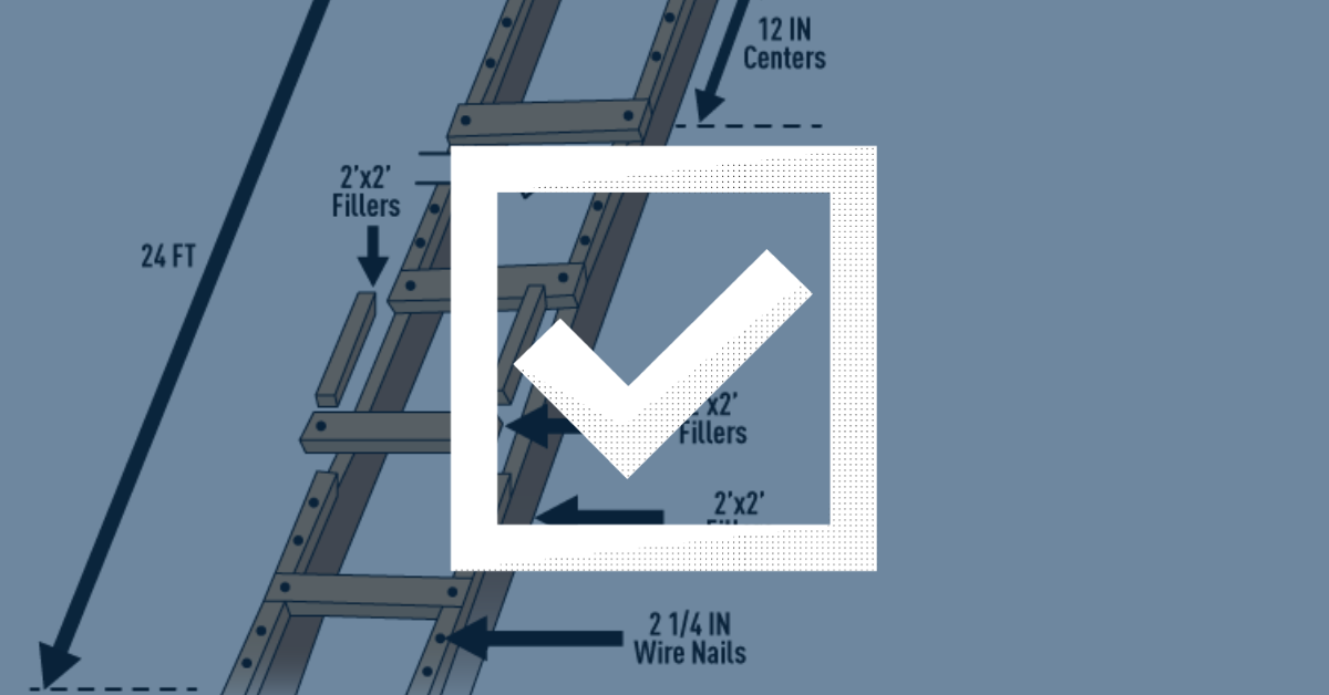 Lista de comprobación de la escalera de trabajo