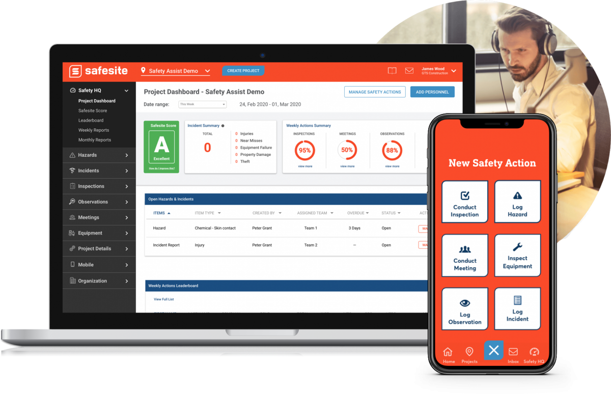 an example safety management software for coordinators and technicians