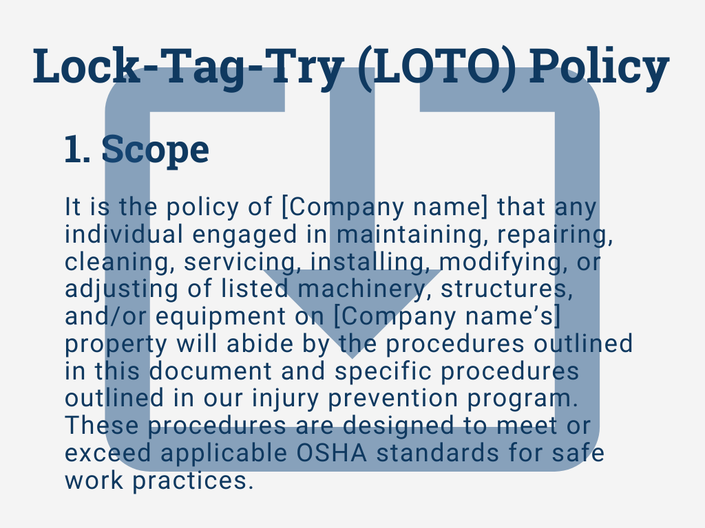 How To Write A Loto Policy Doc Template Safesite Blog