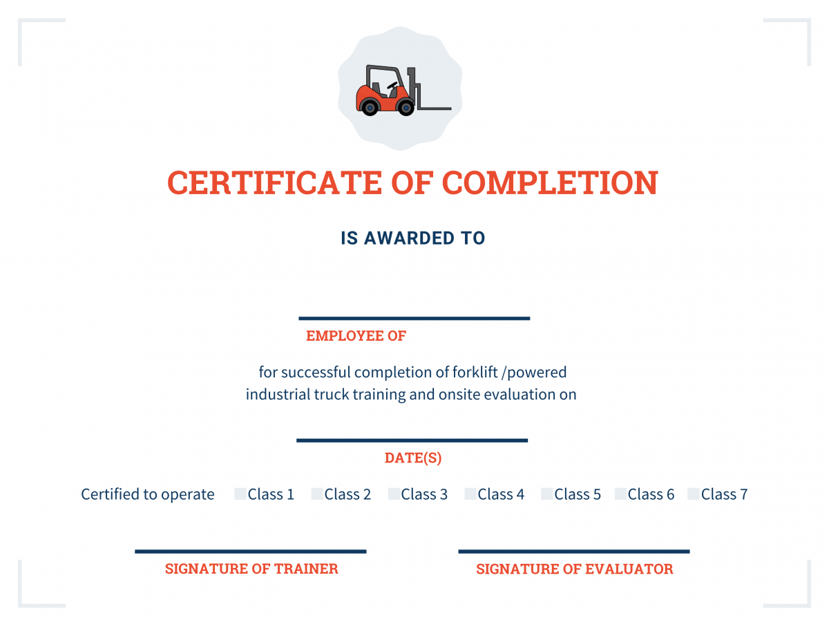 certification template for forklift drivers